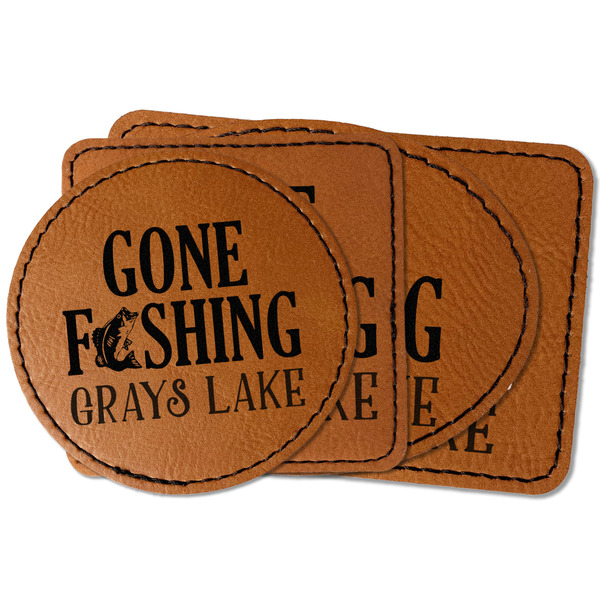 Custom Gone Fishing Faux Leather Iron On Patch (Personalized)