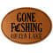 Gone Fishing Leatherette Patches - Oval