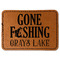 Gone Fishing Leatherette Patches - Rectangle
