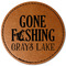 Gone Fishing Leatherette Patches - Round