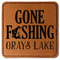 Gone Fishing Leatherette Patches - Square