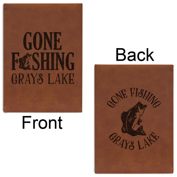 Gone Fishing Leatherette Sketchbooks - Large - Double Sided - Front & Back View