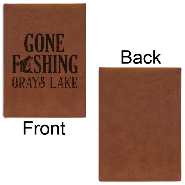Gone Fishing Leatherette Sketchbooks - Large - Single Sided - Front & Back View