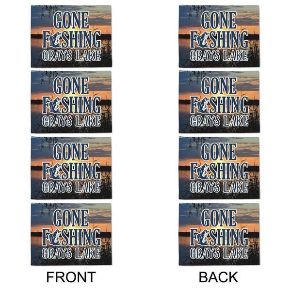 Gone Fishing Linen Placemat - APPROVAL Set of 4 (double sided)