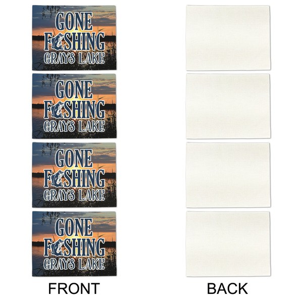 Gone Fishing Linen Placemat - APPROVAL Set of 4 (single sided)