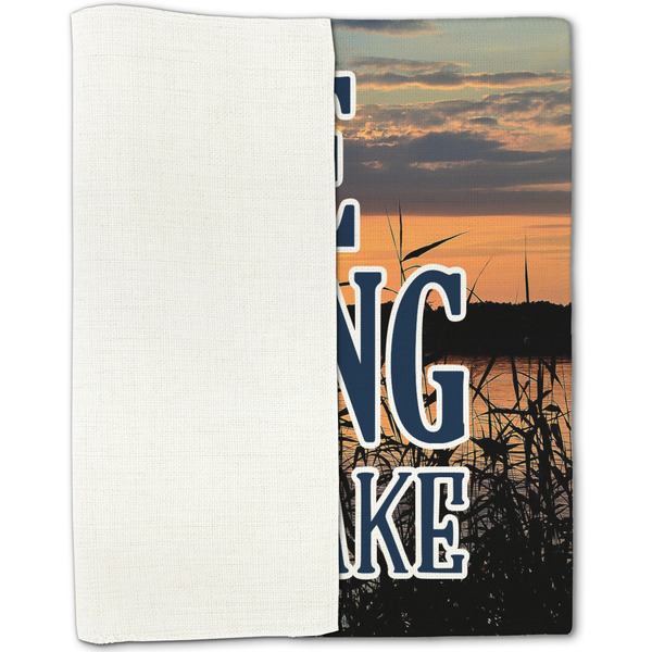 Gone Fishing Linen Placemat - Folded Half