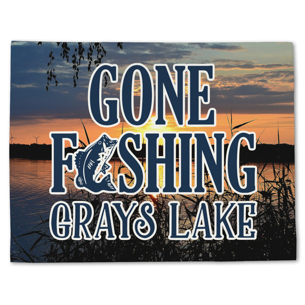 Custom Gone Fishing Single-Sided Linen Placemat - Single w/ Name or Text