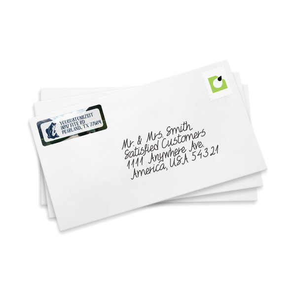 Gone Fishing Mailing Label on Envelopes