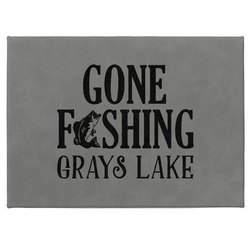 Gone Fishing Medium Gift Box w/ Engraved Leather Lid (Personalized)