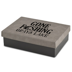 Gone Fishing Gift Boxes w/ Engraved Leather Lid (Personalized)