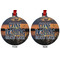 Gone Fishing Metal Ball Ornament - Front and Back