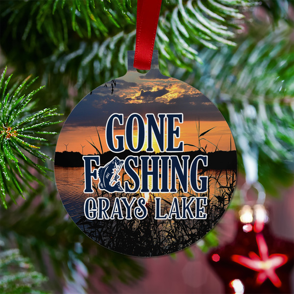Gone Fishing Metal Ball Ornament - Lifestyle