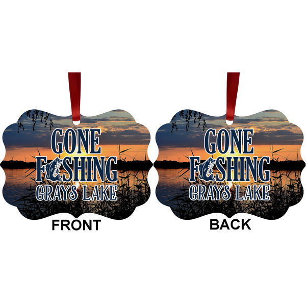 Gone Fishing Metal Benilux Ornament - Front and Back (APPROVAL)