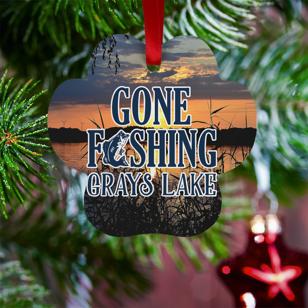 Gone Fishing Metal Paw Ornament - Lifestyle