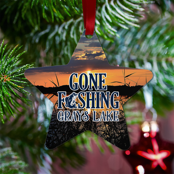 Gone Fishing Metal Star Ornament - Lifestyle