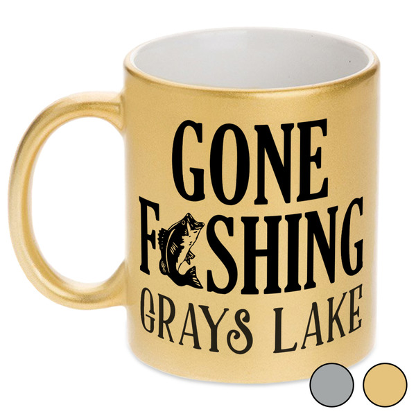 Gone Fishing Metallic Mugs