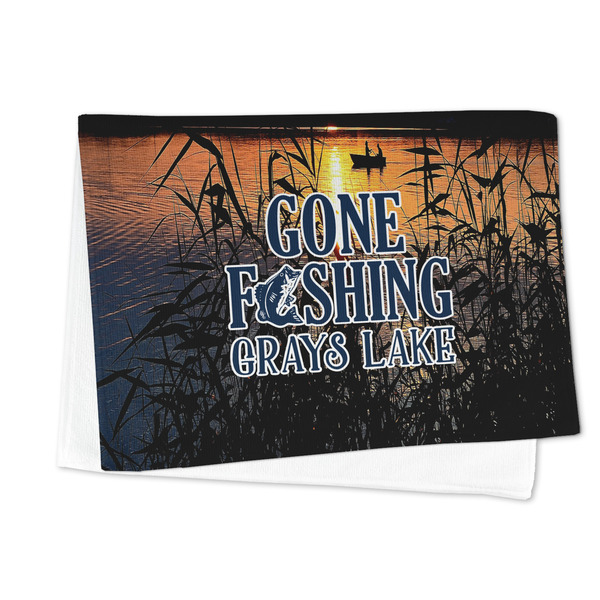 Gone Fishing Microfiber Dish Towel - FOLDED HALF