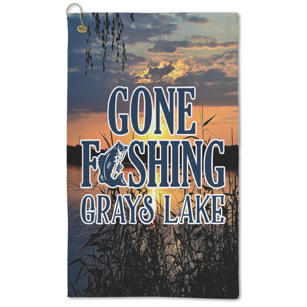 Custom Gone Fishing Microfiber Golf Towel (Personalized)