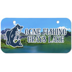 Gone Fishing Mini/Bicycle License Plate (2 Holes) (Personalized)