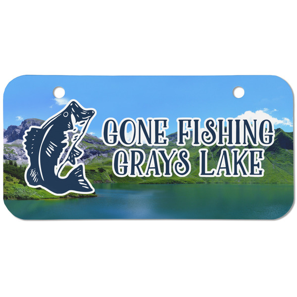 Gone Fishing Mini Bicycle License Plate - Two Holes