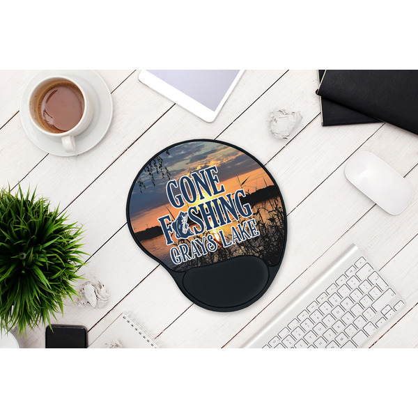 Gone Fishing Mouse Pad with Wrist Rest - LIFESYTLE 1