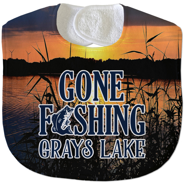Custom Gone Fishing Velour Baby Bib w/ Photo