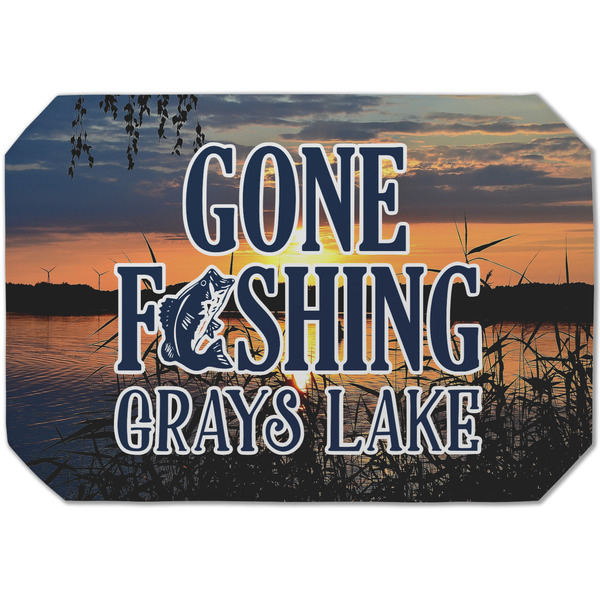 Custom Gone Fishing Dining Table Mat - Octagon (Single-Sided) w/ Photo