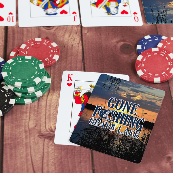 Gone Fishing On Table with Poker Chips