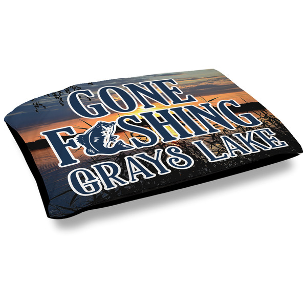Custom Gone Fishing Outdoor Dog Bed - Large (Personalized)