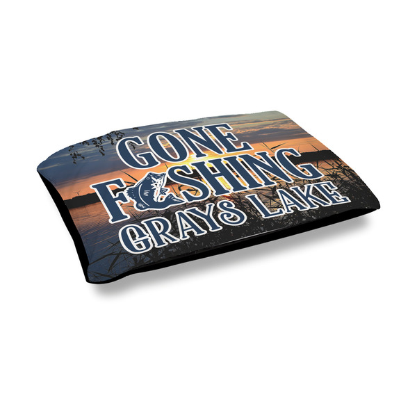 Custom Gone Fishing Outdoor Dog Bed - Medium (Personalized)