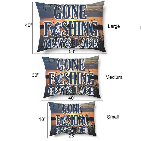 Gone Fishing Outdoor Dog Beds - SIZE CHART