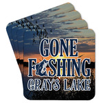 Gone Fishing Paper Coasters w/ Name or Text