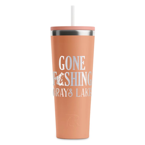 Gone Fishing Peach RTIC Everyday Tumbler - 28 oz. - Front