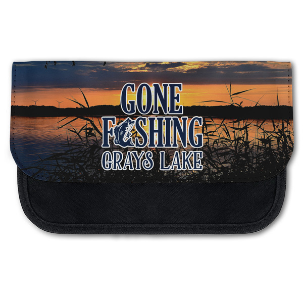 Custom Gone Fishing Canvas Pencil Case w/ Name or Text