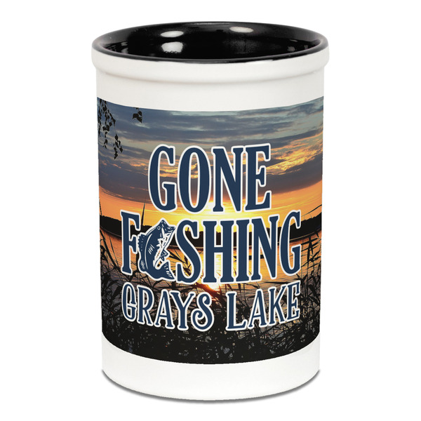 Gone Fishing Pencil Holder - Black