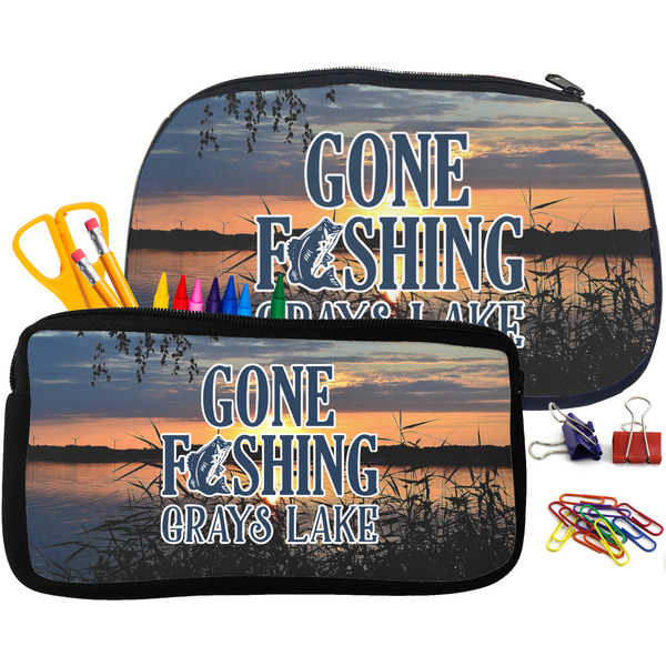 Gone Fishing Pencil / School Supplies Bags Small and Medium
