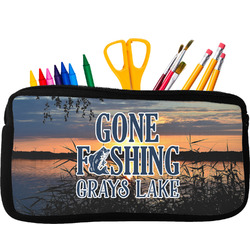 Gone Fishing Neoprene Pencil Case - Small (Personalized)