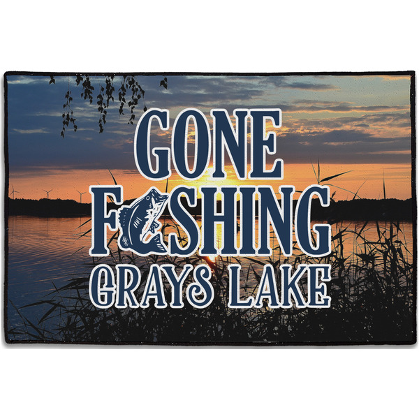 Gone Fishing Personalized Door Mat - 36x24 (APPROVAL)