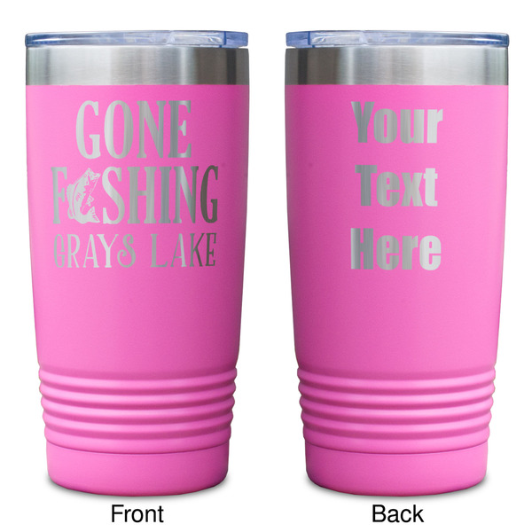 Gone Fishing Pink Polar Camel Tumbler - 20oz - Double Sided - Approval