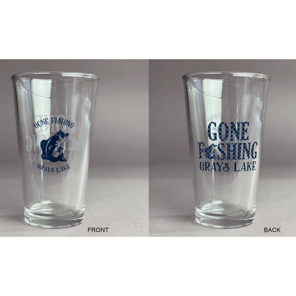 Gone Fishing Pint Glass - Two Content - Approval