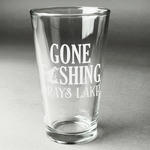 Gone Fishing Pint Glass - Engraved (Personalized)