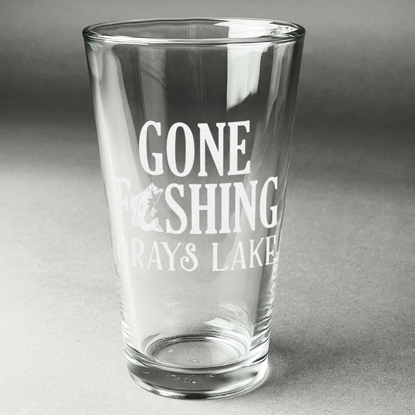 Custom Gone Fishing Pint Glass - Engraved (Personalized)