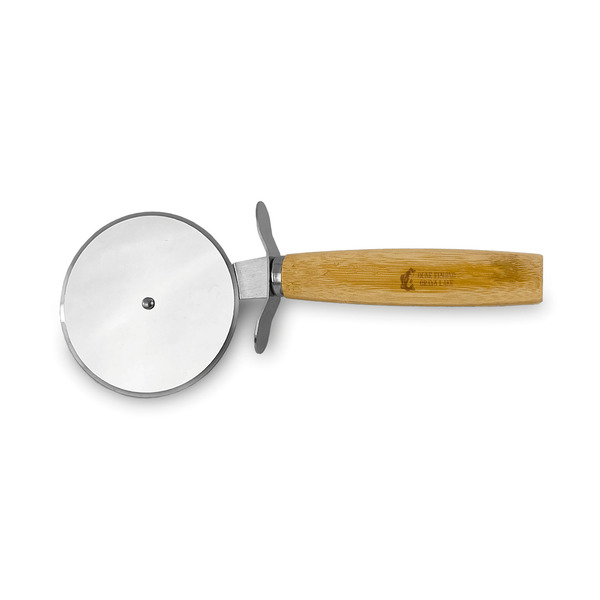 Custom Gone Fishing Pizza Cutter with Bamboo Handle (Personalized)