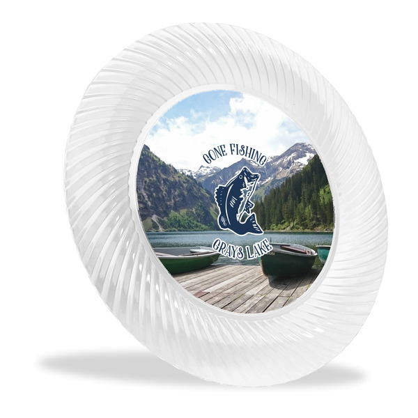 Custom Gone Fishing Plastic Party Dinner Plates - 10" (Personalized)