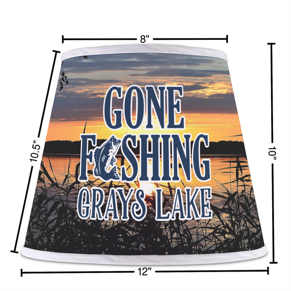 Gone Fishing Poly Film Empire Lampshade - Dimensions