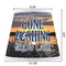 Gone Fishing Poly Film Empire Lampshade - Dimensions