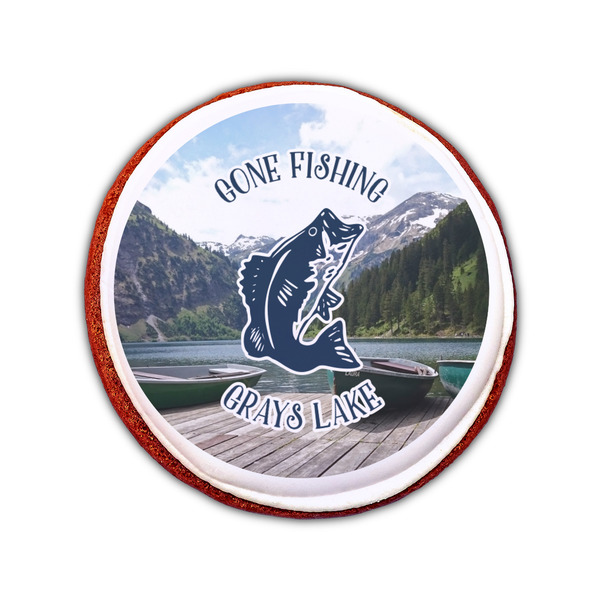 Gone Fishing Printed Icing Circle - Small - On Cookie