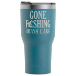 Gone Fishing RTIC Tumbler - Dark Teal - Laser Engraved - Single-Sided (Personalized)