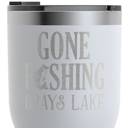 Gone Fishing RTIC Tumbler - White - Engraved Front & Back (Personalized)