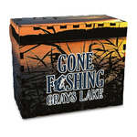 Gone Fishing Wood Recipe Box - Full Color Print (Personalized)